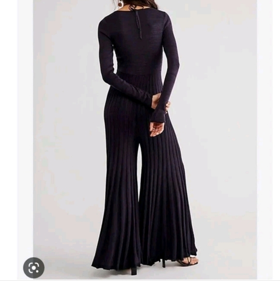 Free People Lady Luck Ribbed Wide Leg Jumpsuit - Picture 12 of 16